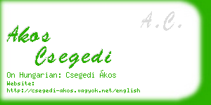 akos csegedi business card