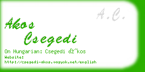 akos csegedi business card